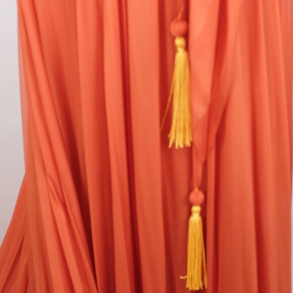 J. Mendel long dress gown sz 6 tassels train off shoulder Sp 2008 - Picture 14 of 16